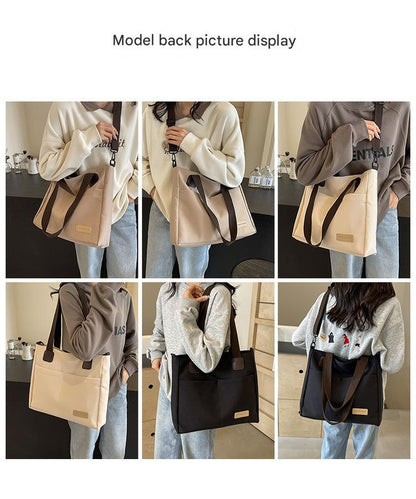 Stylish white canvas tote bag with detachable shoulder strap - Image 7