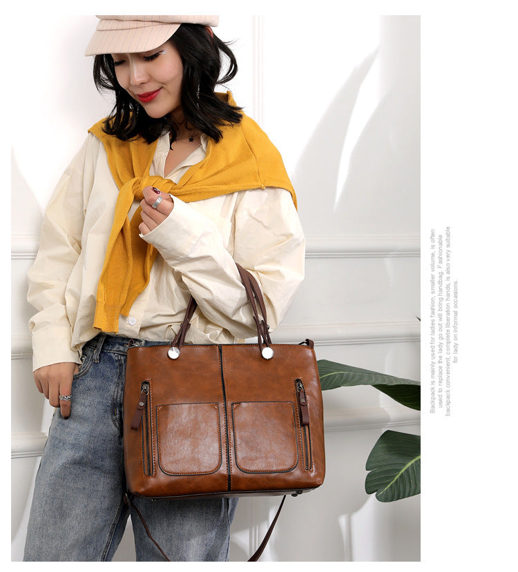 Versatile Brown Tote with Detachable Strap - Ideal for Travel - Image 3