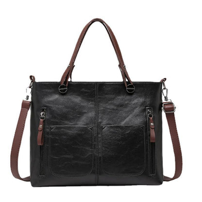 Versatile BLACK Tote with Detachable Strap - Ideal for Travel - Image 2
