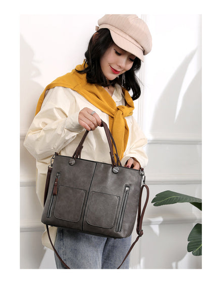 Versatile Gery Tote with Detachable Strap - Ideal for Travel - Image 2