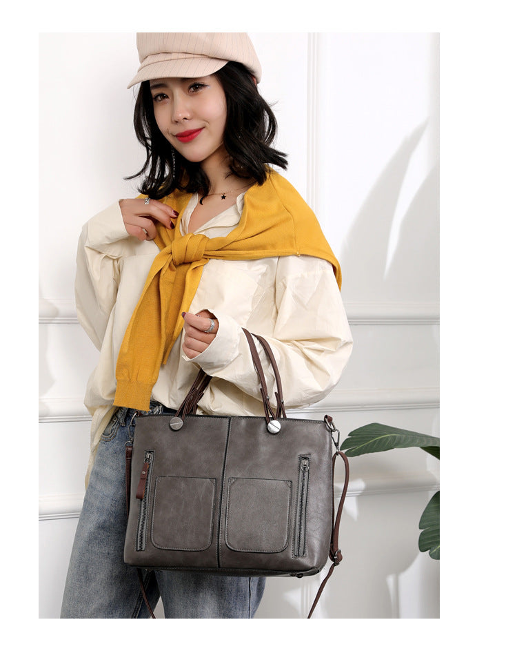 Versatile Gery Tote with Detachable Strap - Ideal for Travel - Image 3
