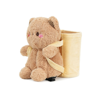Cute Cloud Bear Tissue Holder for Car - Plush Toy with Storage