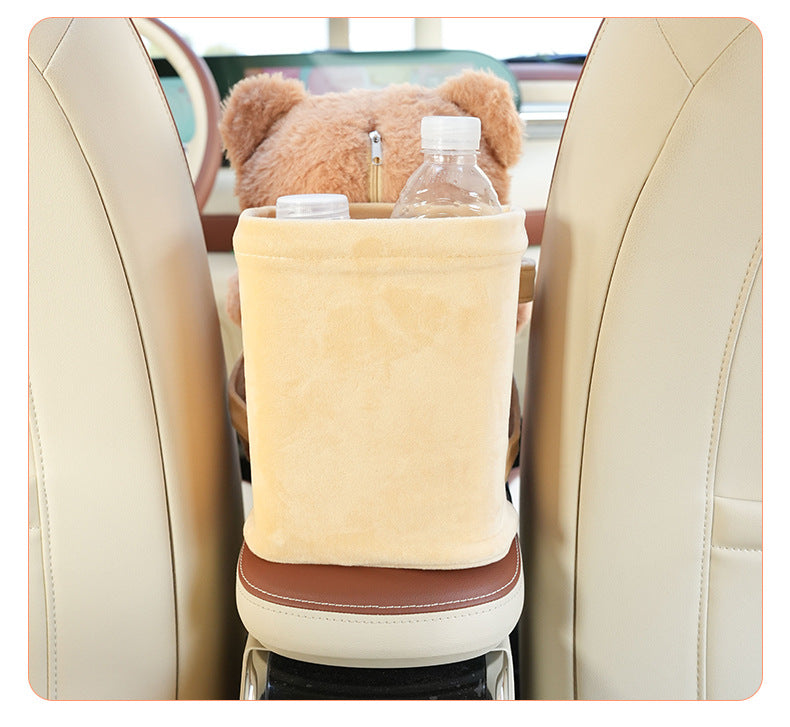 Cute Cloud Bear Tissue Holder for Car - Plush Toy with Storage - Image 3