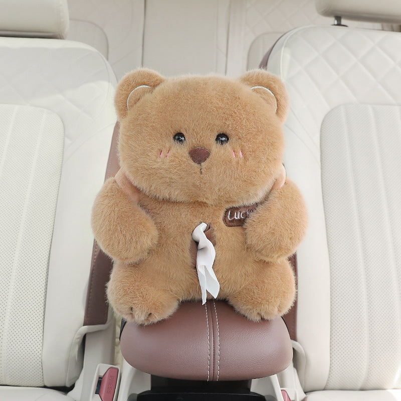 Adorable Pink Pig Tissue Holder for Car - Plush Toy with Storage - Image 3