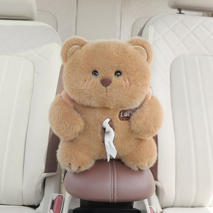 Adorable Pink Pig Tissue Holder for Car - Plush Toy with Storage - Image 3