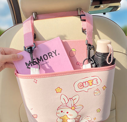 Adorable Bunny with bow Car Trash Holder - Keeps Your Car Tidy - Image 2