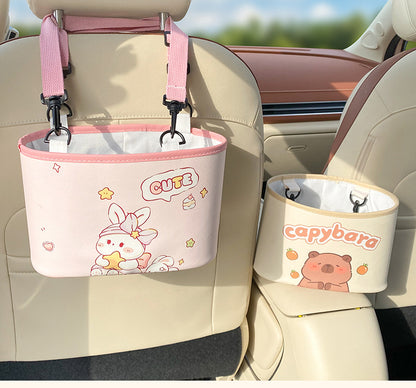 Adorable Bunny with bow Car Trash Holder - Keeps Your Car Tidy - Image 3