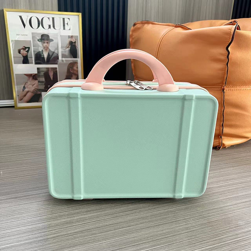Personalized stylish and lightweight blue and pink mini suitcase for short trips