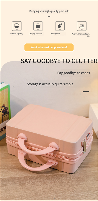 Personalized stylish and lightweight Pink and green mini suitcase for short trips - Image 2