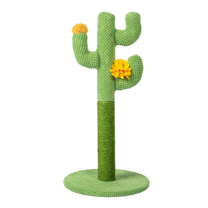 Cactus-Shaped Cat Scratching Post with Sisal Rope and Plush Chenille - Green - Image 4
