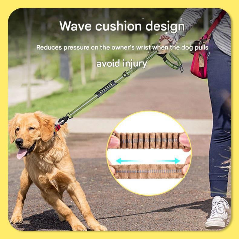 Blue Shock Absorbing Dog Leash with Reflective Stitching - 135cm for Small to Large Dogs - Image 4
