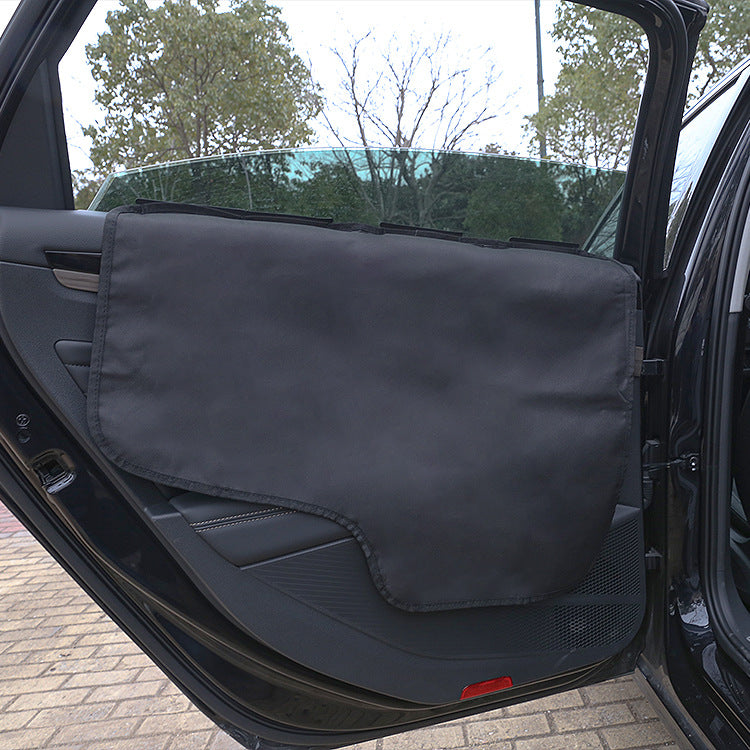 Pet Car Door Protector with Storage Pocket  - 77x64cm Black - Image 4