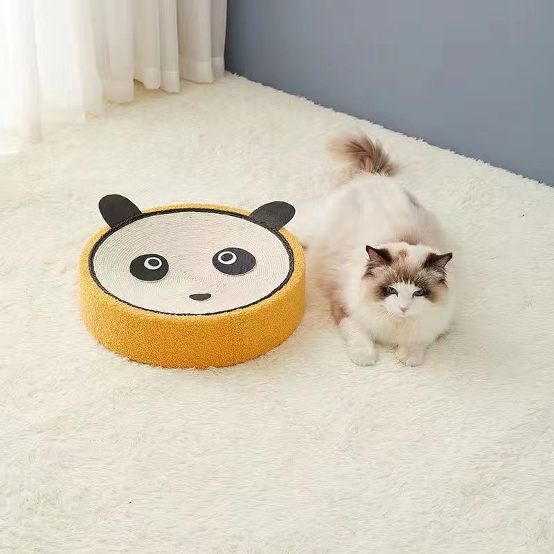 Adorable Cloth wrapped orange Cat Scratching Post and Lounger - 41cm Cat Claw Proof Basin - Image 3