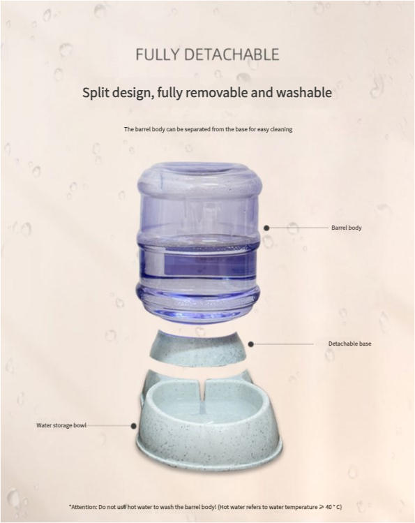 Blue Automatic Pet Feeder and Drinker Combo for Cats and Small Dogs - 2 in 1 Detachable Design - Image 4