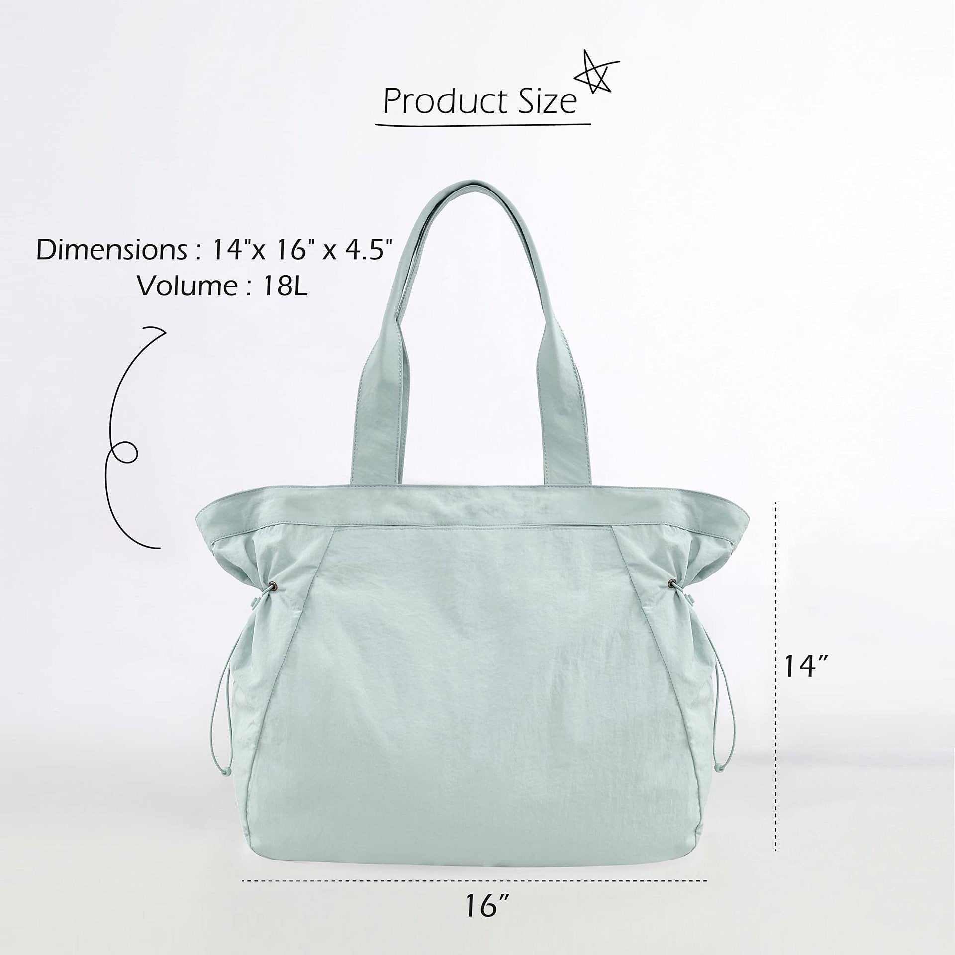 Water-Resistant Tote Bag with Drawstring Side-Cinch and Snap Closure - 18L Capacity Pink - Image 2