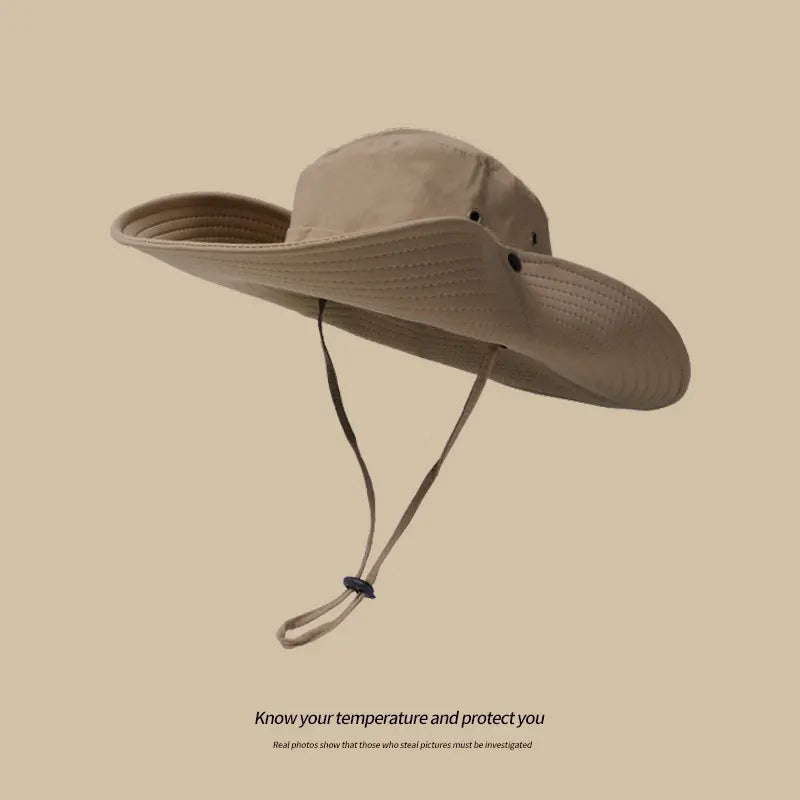 Water-Repellent Wide-Brim Bucket Hat with Adjustable Chin Strap - Sun Protection Green