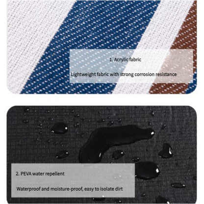 Waterproof Foldable Picnic Blanket with Handle - 2x2m Mocha Blue - Image 2