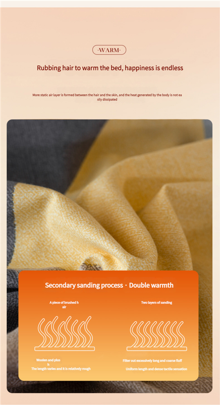 Comfortable cotton pillowcase, double-sided warm design, breathable and skin-friendly - yellow - Image 2