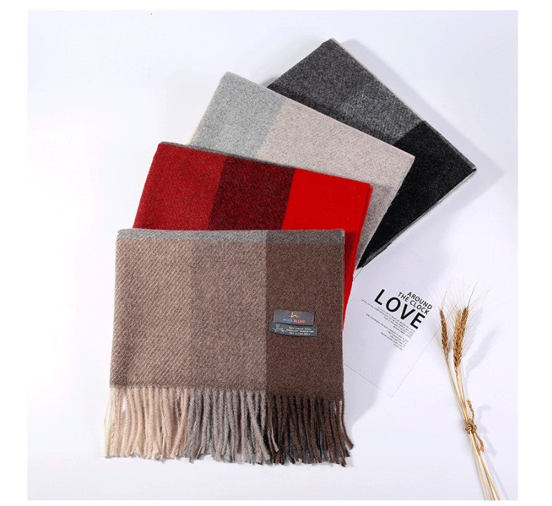 Cozy Color Block Fringe Scarf - Black and White Shawl for Fall and Winter - Image 5