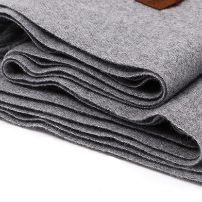 Luxury Cashmere Blend Scarf, Large 200x70cm Fringed Scarf (White) - Image 3