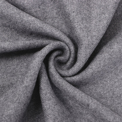 Luxury Cashmere Blend Scarf, Large 200x70cm Fringed Scarf (Light Gray) - Image 5