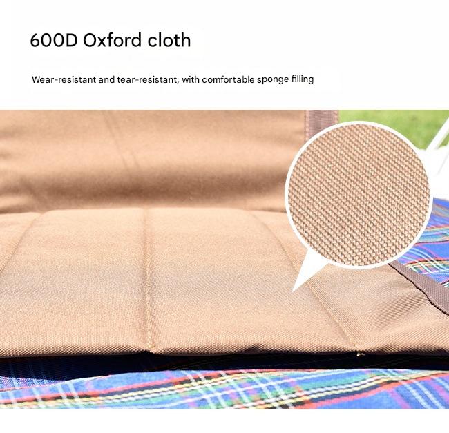 Portable Folding Beach Chair - Reclining Outdoor Seat 68x39.5x40.5cm with Carry Bag in black - Image 5