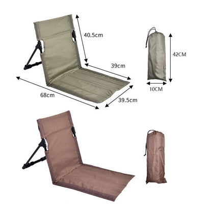 Portable Folding Beach Chair - Reclining Outdoor Seat 68x39.5x40.5cm with Carry Bag in white - Image 2