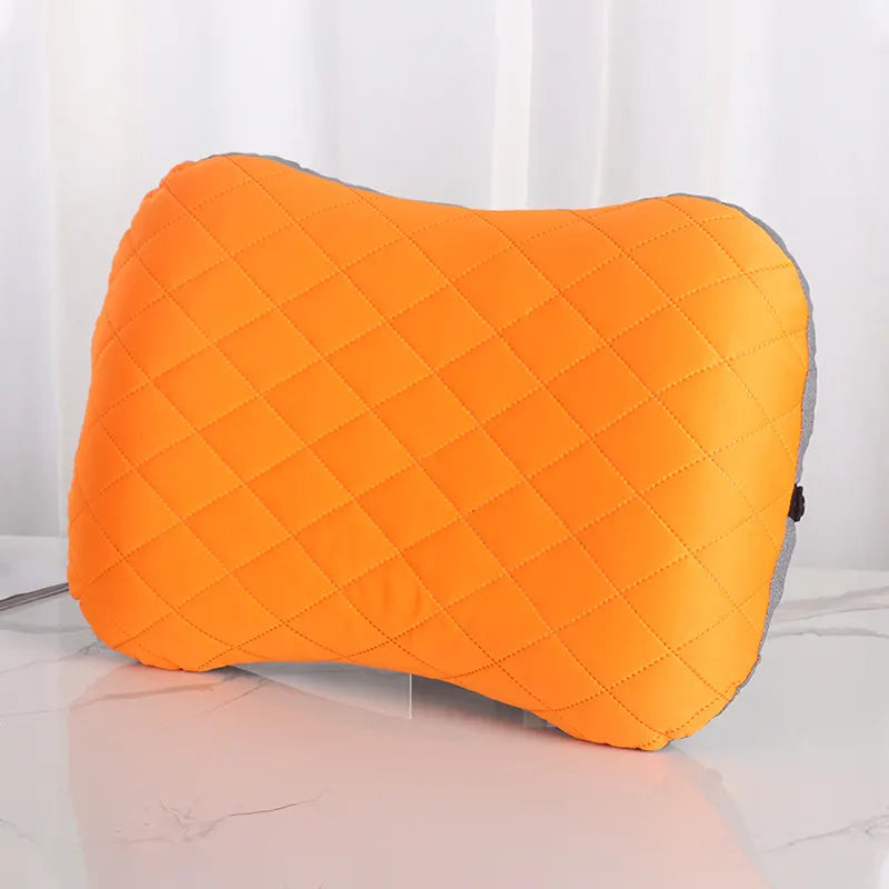 Inflatable Camping Pillow - Lightweight 46x32x12cm Travel Pillow 180g in Orange