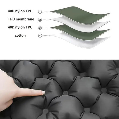 Inflatable Seat Cushion - Portable 40x30x5cm Camping Pad in Olive Black - Image 2