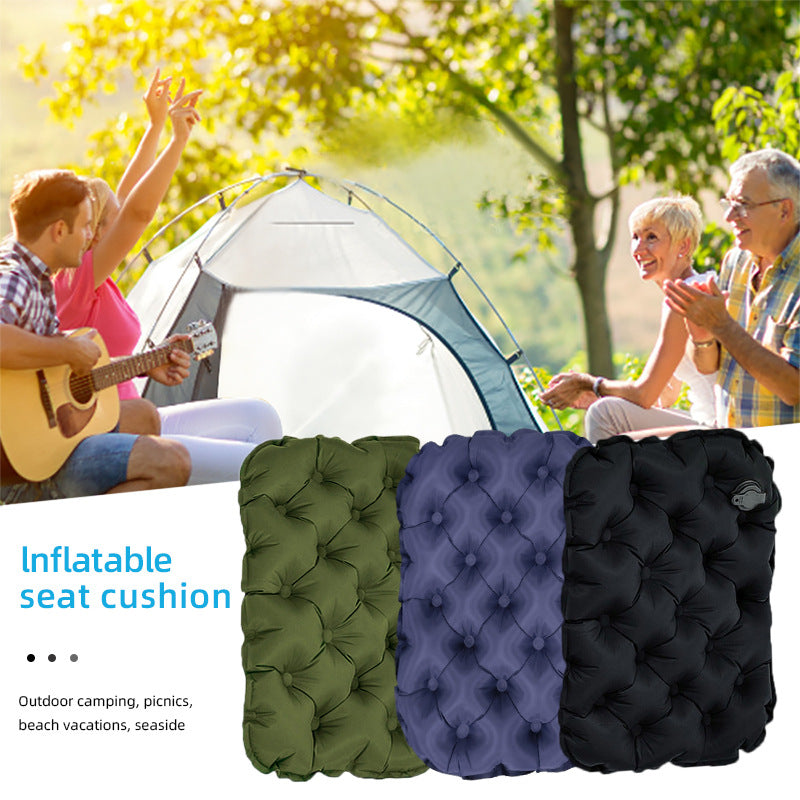 Inflatable Seat Cushion - Portable 40x30x5cm Camping Pad in Olive Grey - Image 5