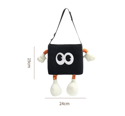 Brown Cute Cartoon Car Trash Bin with Adjustable Strap - Water-Repellent Corduroy (19x24cm) - Image 2