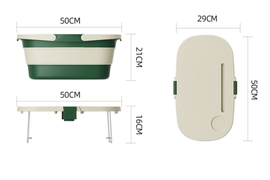 Foldable Picnic Basket with Tray - 16.5L Capacity, White Green, Perfect for Camping and Outdoor Gatherings - Image 5