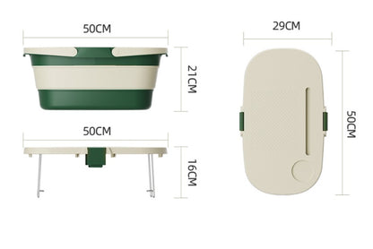 Foldable Picnic Basket with Tray - 16.5L Capacity, White Green, Perfect for Camping and Outdoor Gatherings - Image 5