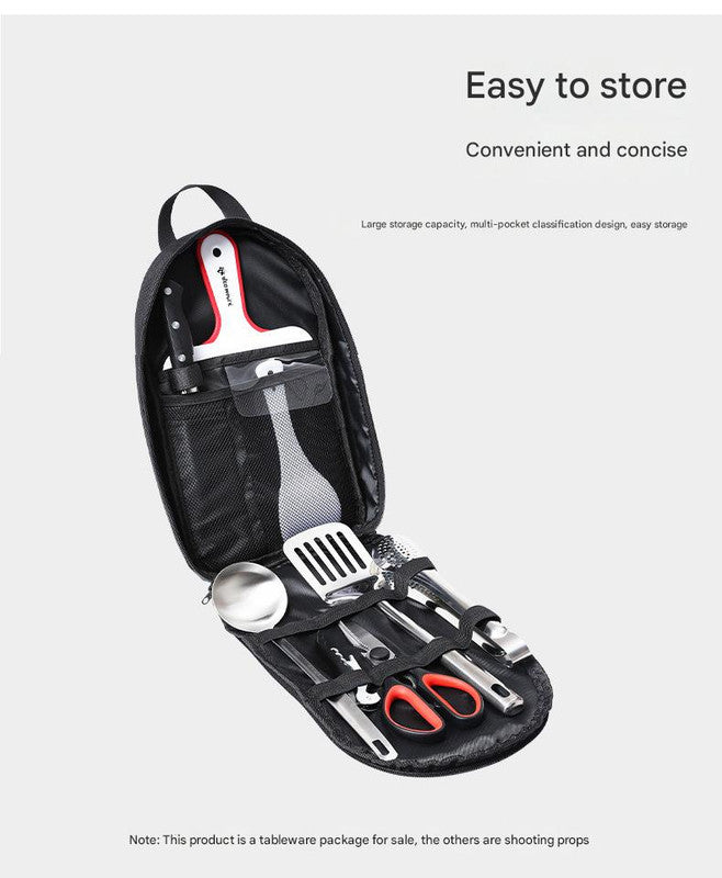 Portable Kitchen Utensil Storage Bag - Lightweight Organizer for Camping and Outdoor Cooking, Green - Image 4