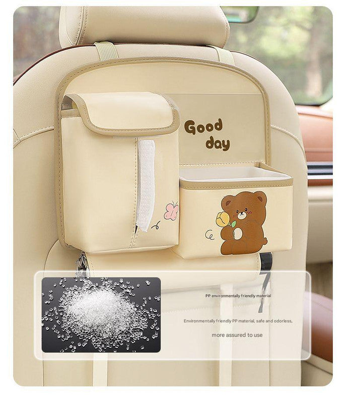 Car Seat Back Organizer with Practical design-Multi-Pocket Storage for Tissues and Gadgets-Black - Image 4