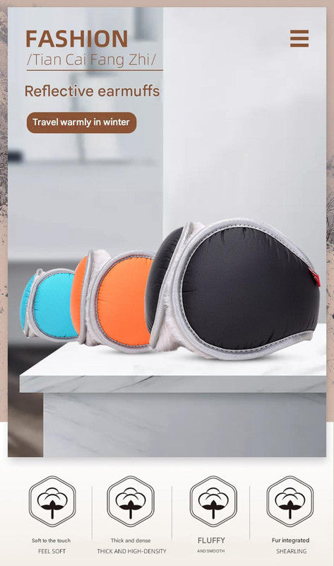 Red Winter Comfort Folding Earmuffs - Soft Fleece, Windproof and Waterproof - Image 2