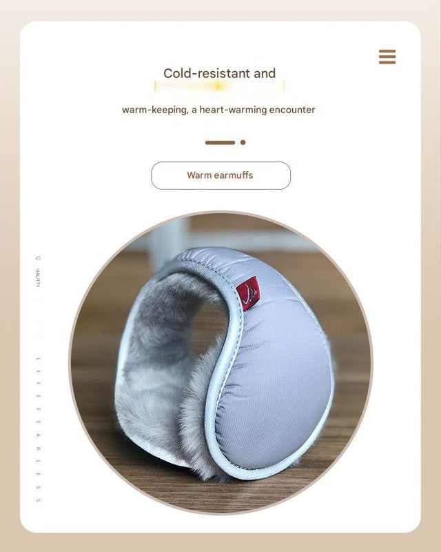 Light blue Winter Comfort Folding Earmuffs - Soft Fleece, Windproof and Waterproof - Image 3