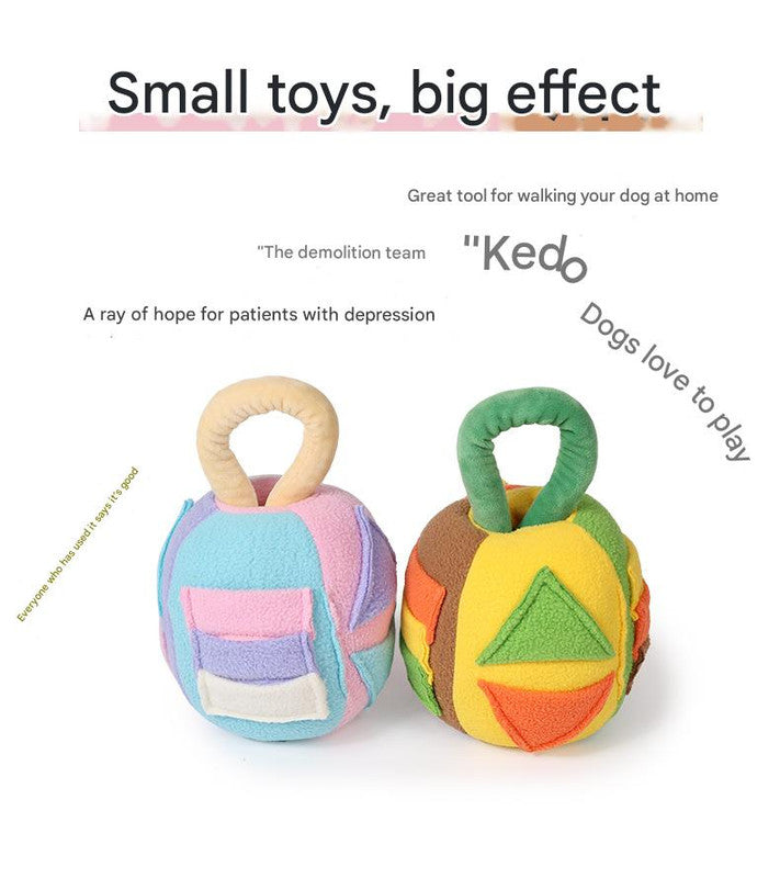Interactive Dog Snuffle Ball Toy - Puzzle Treat Dispenser with Squeaker, blue pink - Image 2