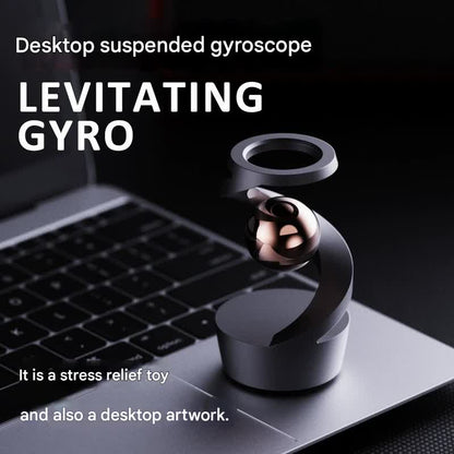 Desktop Levitating Gyro,Magnetic Floating Desk Toy for Stress Relief, Elegant Design-black - Image 2
