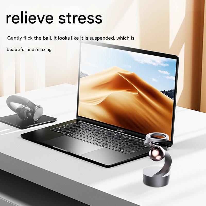 Desktop Levitating Gyro,Magnetic Floating Desk Toy for Stress Relief, Elegant Design-black - Image 4