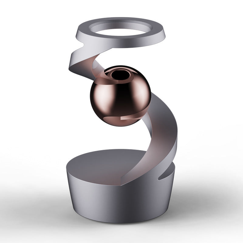 Desktop Levitating Gyro,Magnetic Floating Desk Toy for Stress Relief, Elegant Design-grey