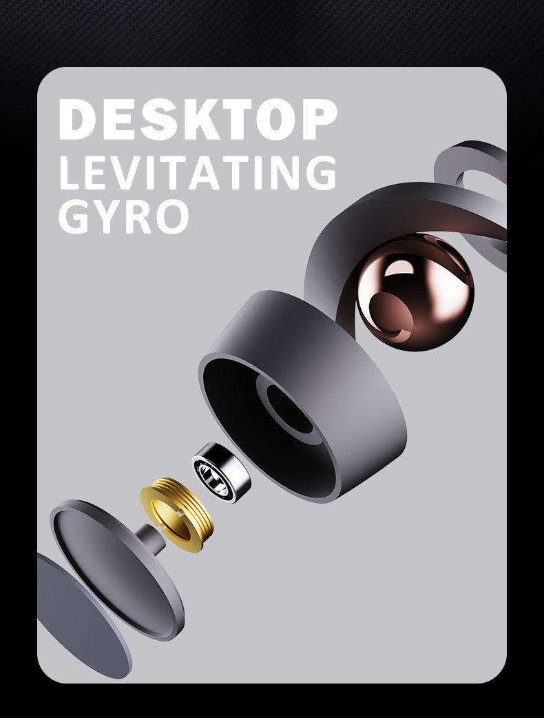 Desktop Levitating Gyro,Magnetic Floating Desk Toy for Stress Relief, Elegant Design-grey - Image 6