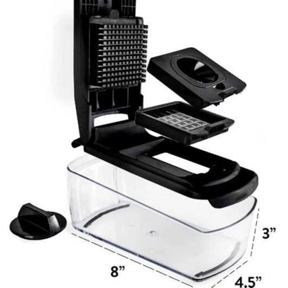 18-Piece Multi-Function Vegetable Chopper, Rotary Grater, Spiralizer and Slicer for Home Kitchen (Black and white) - Image 2
