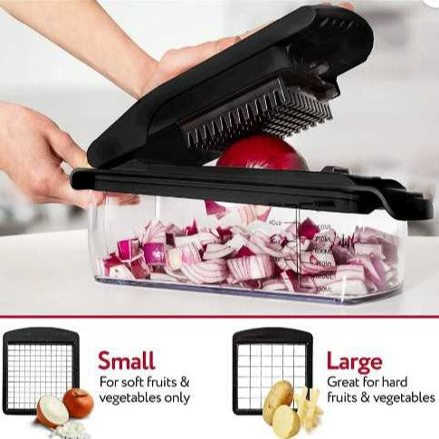 18-Piece Multi-Function Vegetable Chopper, Rotary Grater, Spiralizer and Slicer for Home Kitchen (Black and white) - Image 4