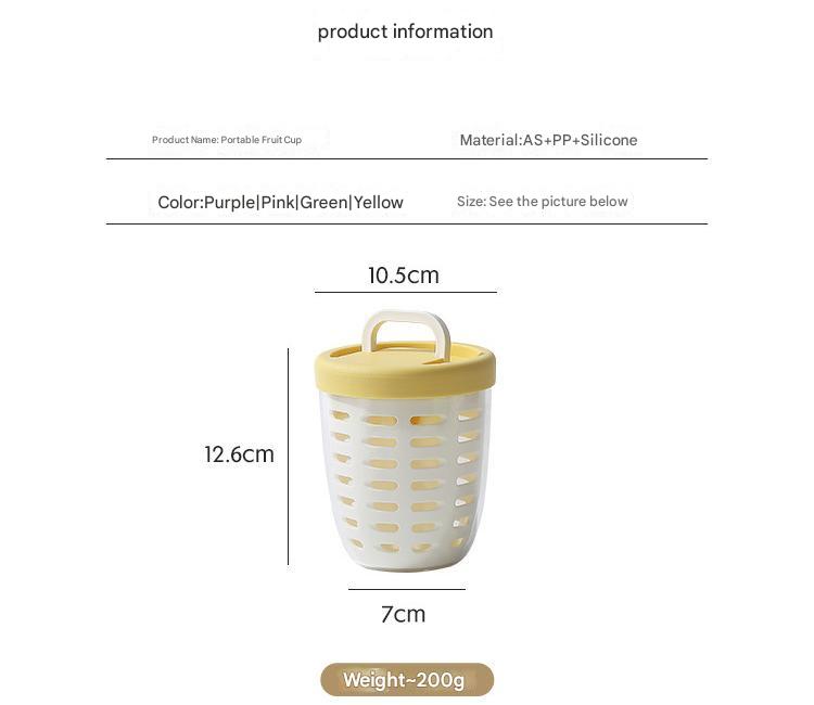 Yellow Double Layer Salad Cup with Fork - Leak-proof Fruit Container, Drain Design, Portable Oatmeal and Picnic Jar - Image 4