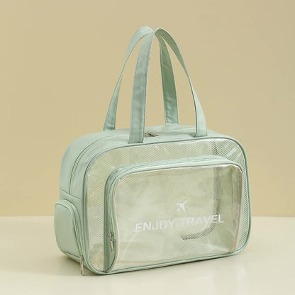 Waterproof beach bag with wet and dry separation, gym and swim storage bag, toiletries and cosmetic bag for swimsuits and goggles (green has shoe compartment)