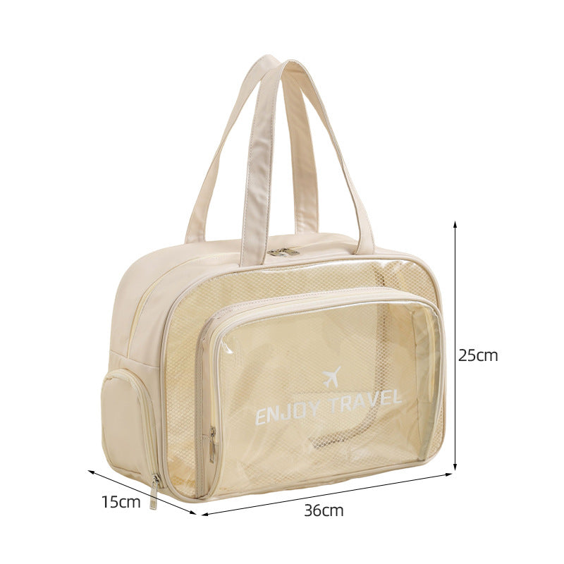 Waterproof beach bag with wet and dry separation, gym and swim storage bag, toiletries and cosmetic bag for swimsuits and goggles (Pink has no shoe compartment) - Image 2