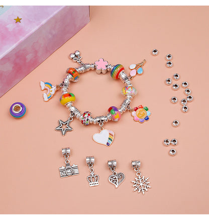 Unicorn DIY Beaded Bracelet Kit for Kids - Red Crystal Beads and Charms Jewelry Set with Gift Box - Image 7