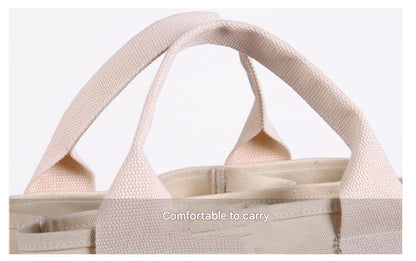 Light green Canvas Lunch Tote Bag - Stylish Handbag with Multiple Compartments for Women - Image 3