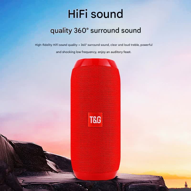 Blue Portable Bluetooth Speaker - HiFi 360 Degree Audio Wireless Mini Speaker, Support Hands-free Calling - Image 2